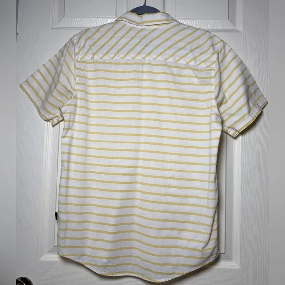 Patagonia Men's Yellow and White Striped Button Down Shirt - Picture 4 of 6